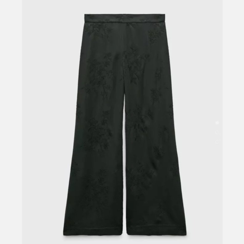 Zara Embroidered Satin Trousers - Picture 7 of 9